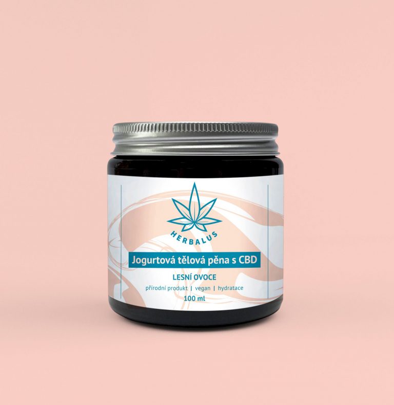 Herbalus Jogurtová tělová pěna s CBD – LESNÍ OVOCE 100ml