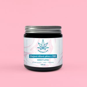 Herbalus Olejová tělová pěna s CBD – RŮŽOVÝ LOTOS 100ml