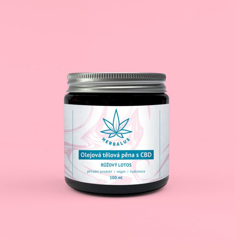 Herbalus Olejová tělová pěna s CBD – RŮŽOVÝ LOTOS 100ml