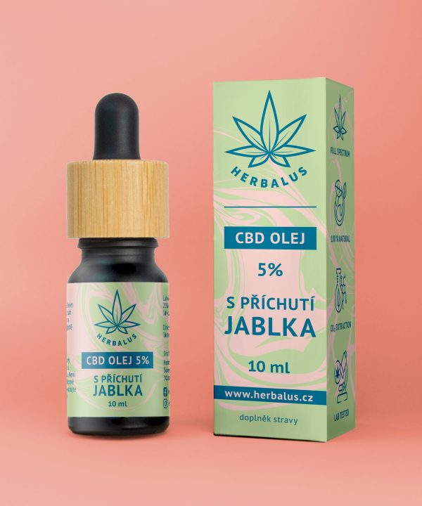 Herbalus CBD olej 5% s jablečnou příchutí 10 ml