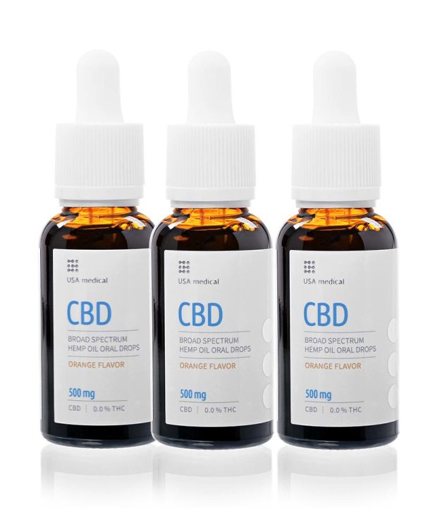 USA medical Oral Drops 500mg CBD olej | 30 ml x 3 ks